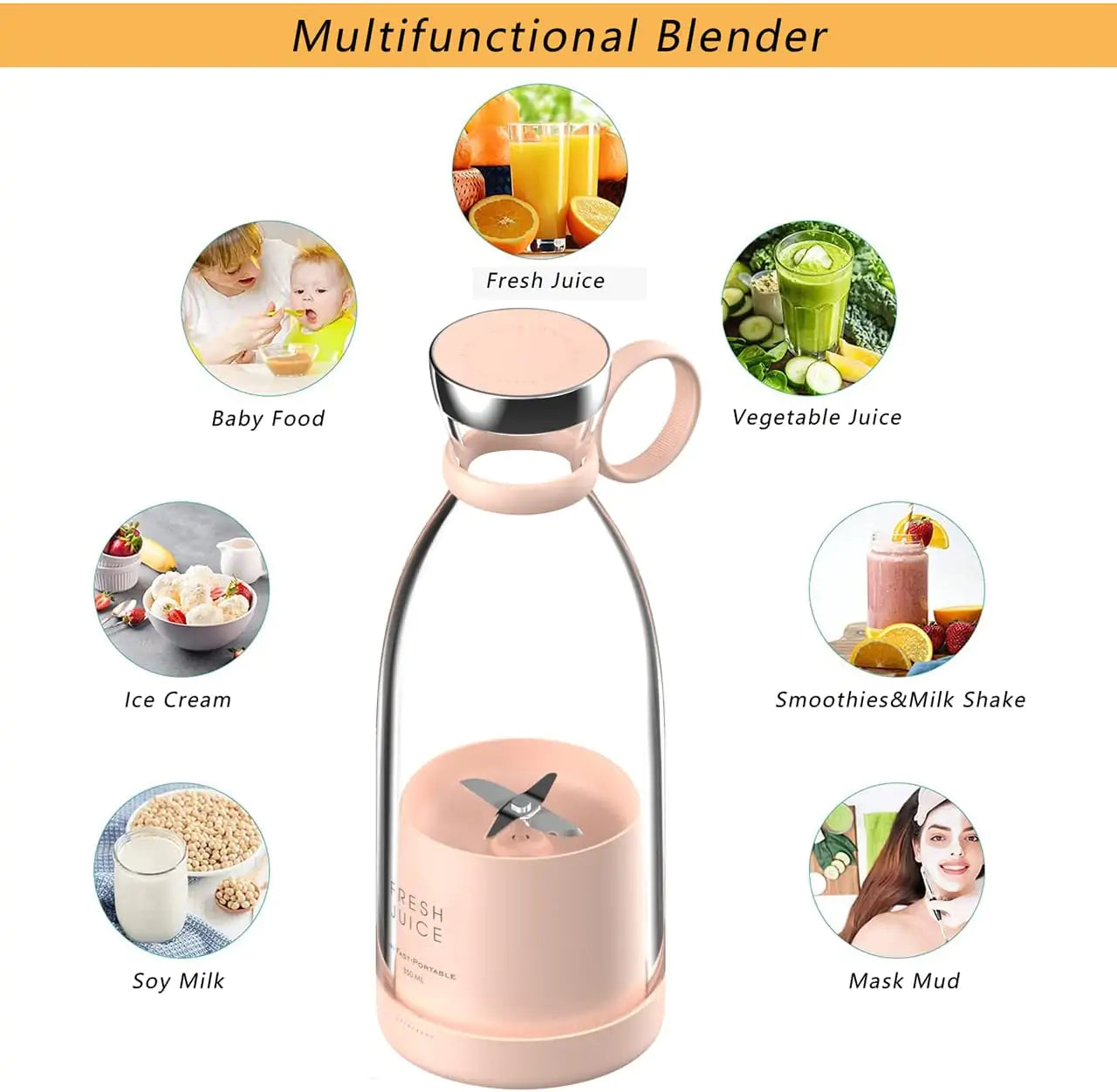 Portable USB Rechargeable Juicer Blender