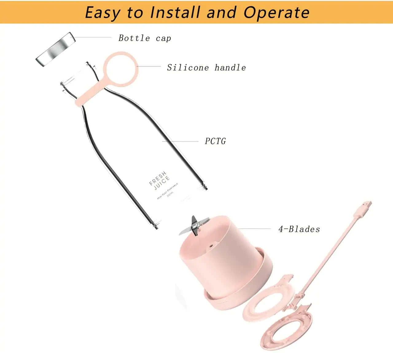 Portable USB Rechargeable Juicer Blender